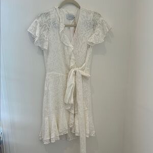 Tanya Taylor White Ruffle Dress